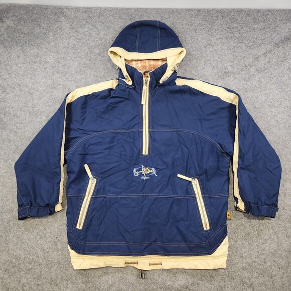 VTG Ellesse Sunflower Jacket Mens Large Pullover Hooded Japan 90s Fleece Lined - Picture 3 of 16